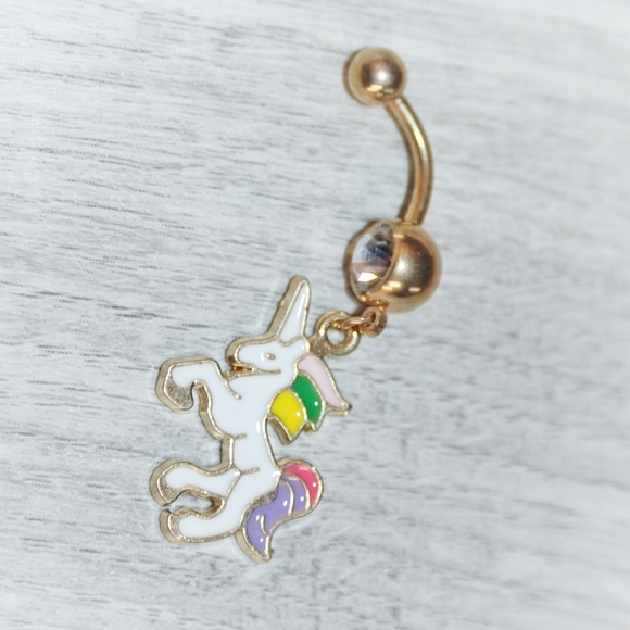 Magical unicorn golden belly ring - Picture 5 of 6
